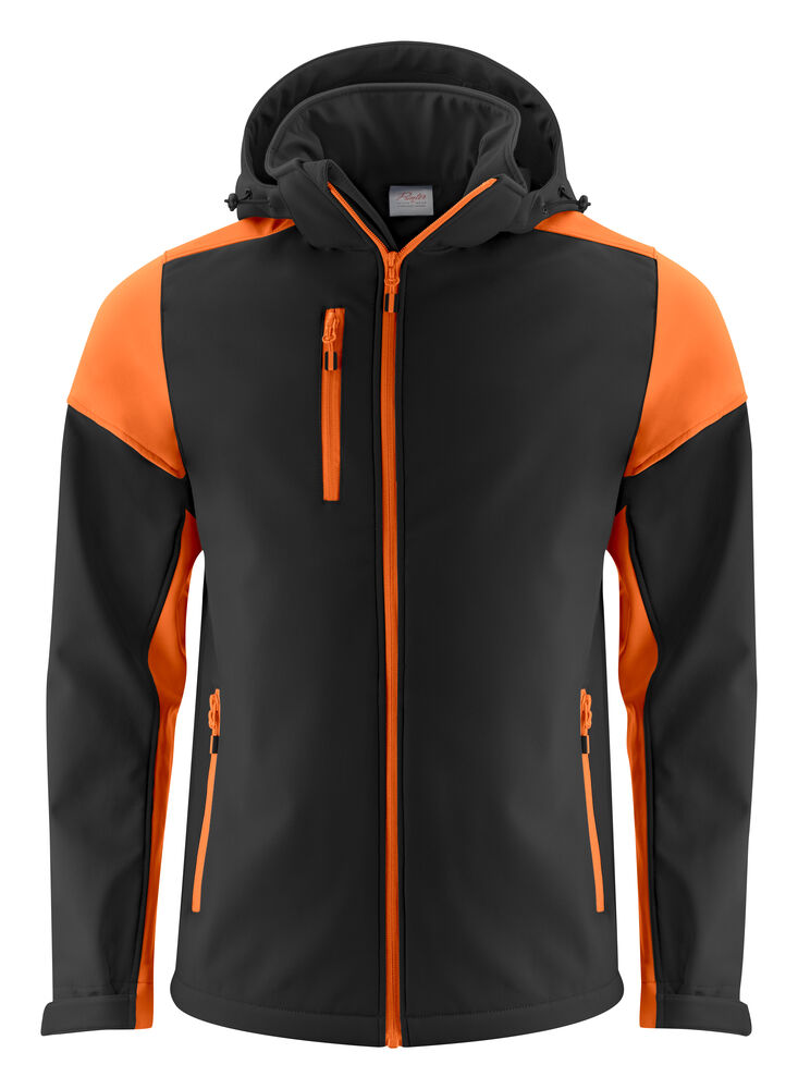 Prime Softshell Jas Heren Zwart/Oranje