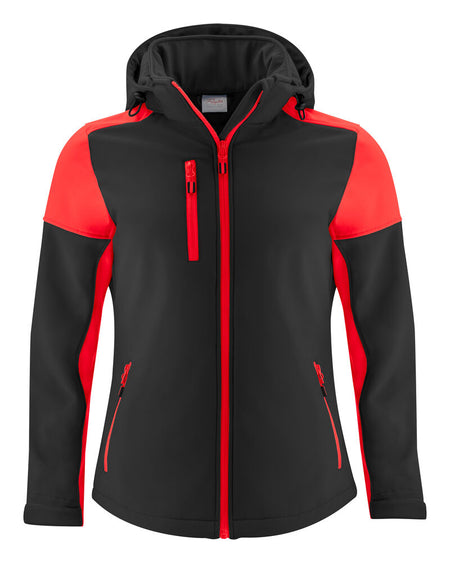Prime Softshell Jas Dames Zwart/Rood