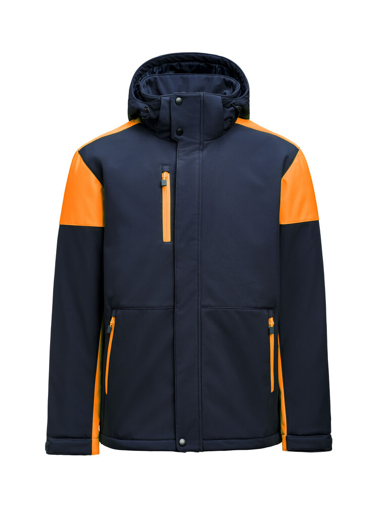 Prime Padded Softshell Jas Heren Marine/Neonoranje