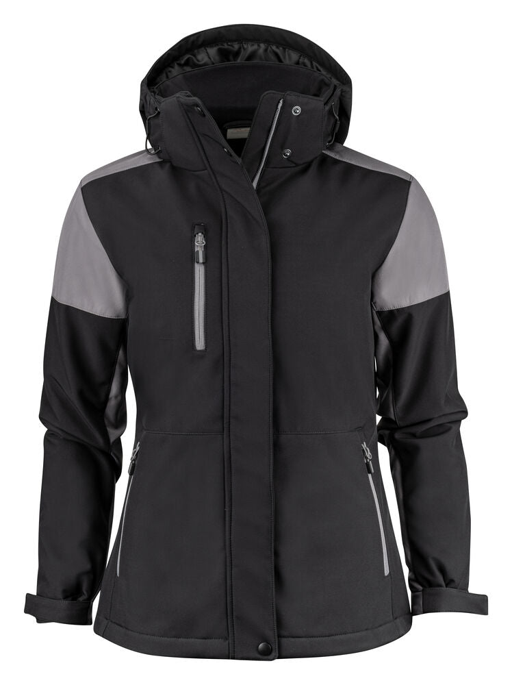 Prime Padded Softshell Jas Dames Zwart/Staalgrijs