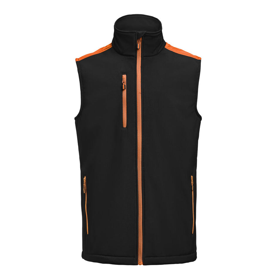 Prime Softshell Bodywarmer Heren Zwart/Oranje