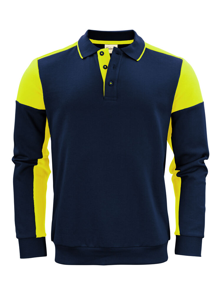 Prime Polosweater Unisex Marine/Neongeel