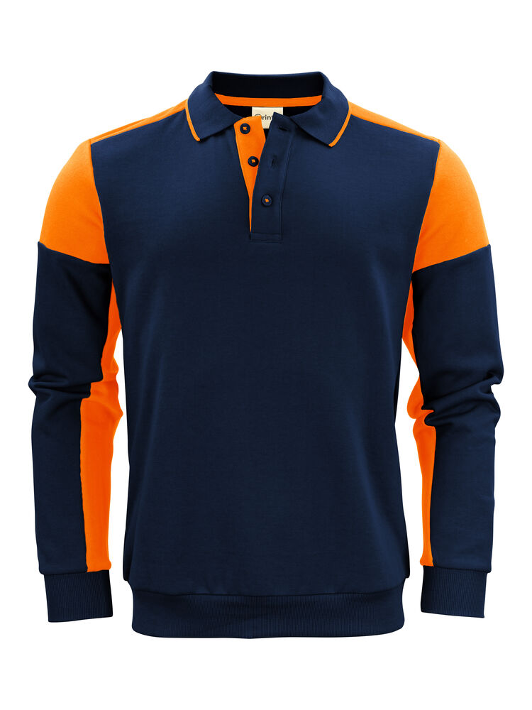Prime Polosweater Unisex Marine/Neonoranje
