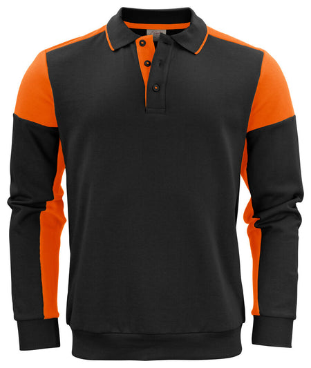 Prime Polosweater Unisex Zwart/Oranje