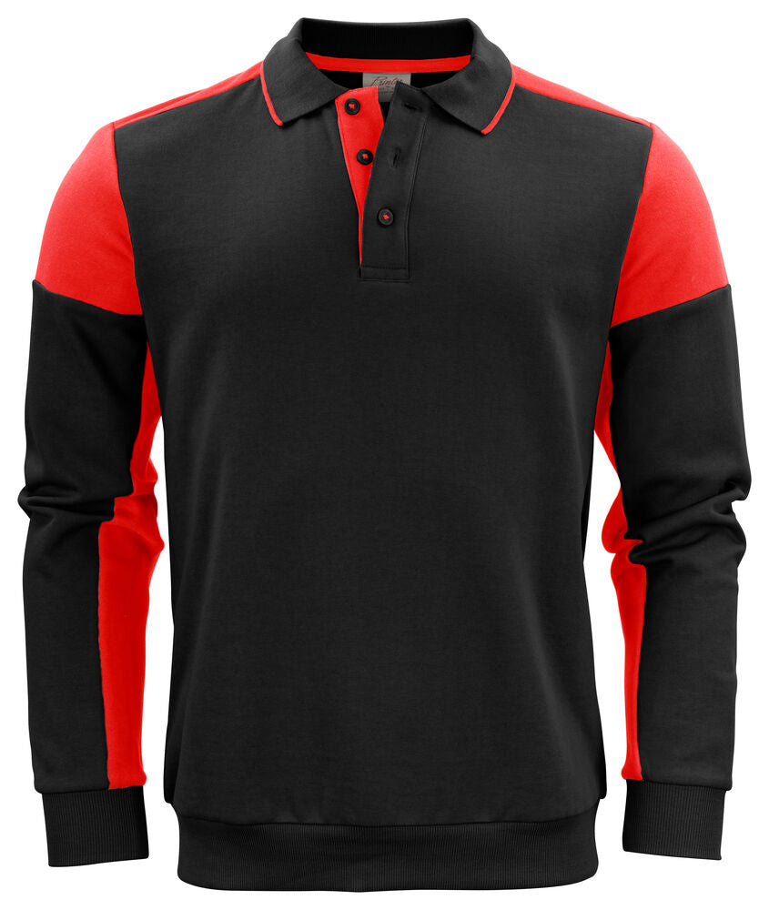 Prime Polosweater Unisex Zwart/Rood