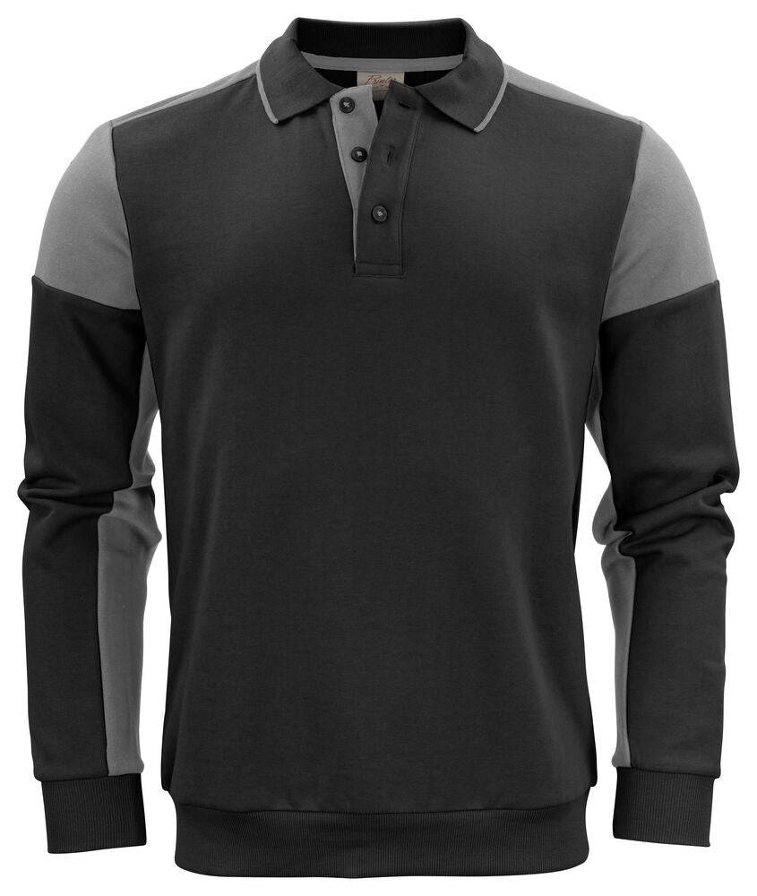 Prime Polosweater Unisex Zwart/Staalgrijs