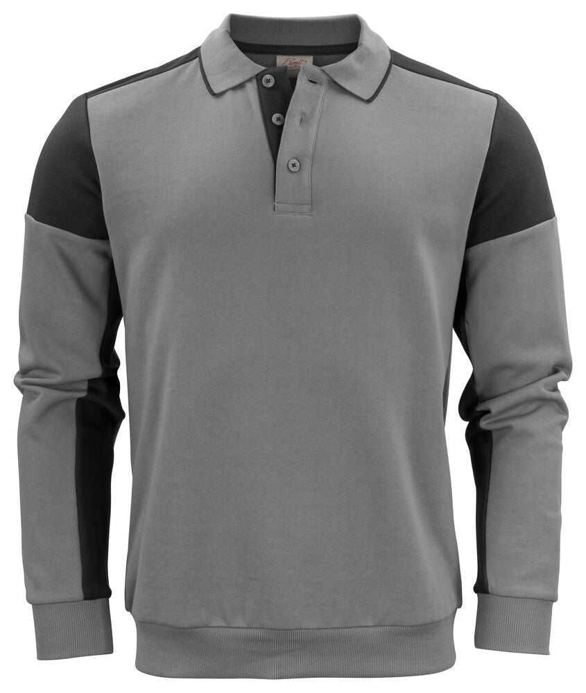 Prime Polosweater Unisex Staalgrijs/Zwart