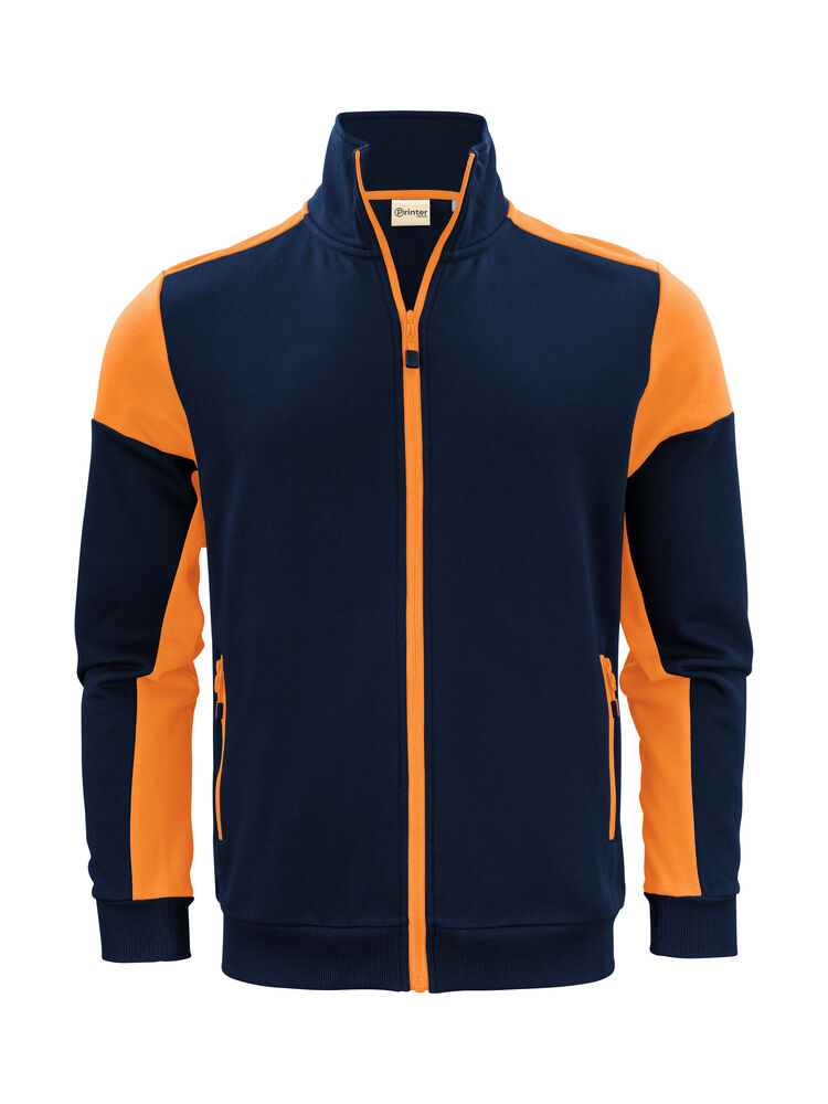 Prime Sweater Volledige Rits Heren Marine/Neonoranje