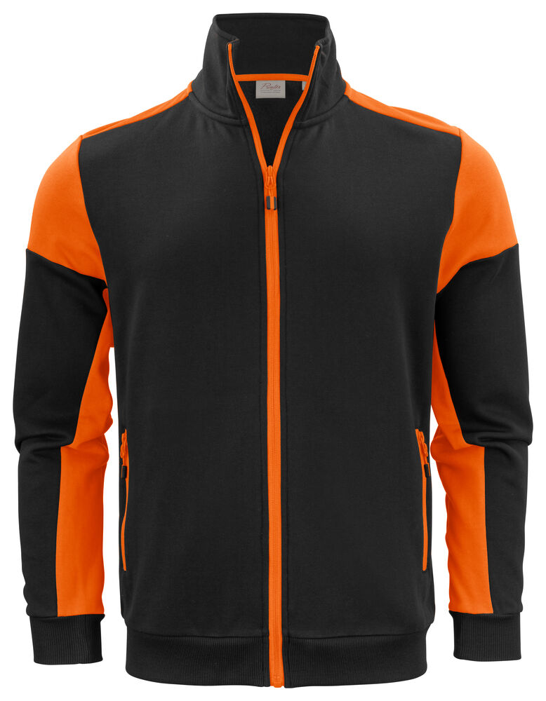 Prime Sweater Volledige Rits Heren Zwart/Oranje