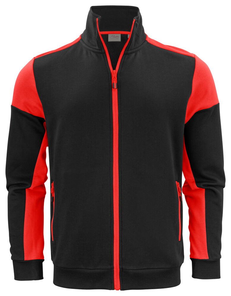 Prime Sweater Volledige Rits Heren Zwart/Rood