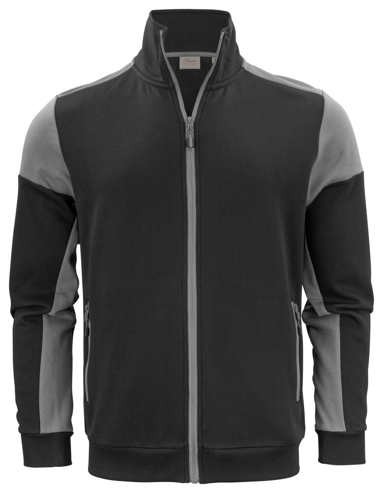 Prime Sweater Volledige Rits Heren Zwart/Staalgrijs
