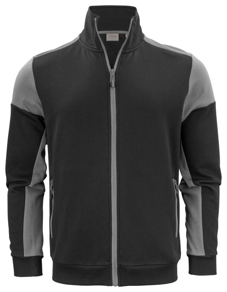Prime Sweater Volledige Rits Heren Zwart/Staalgrijs