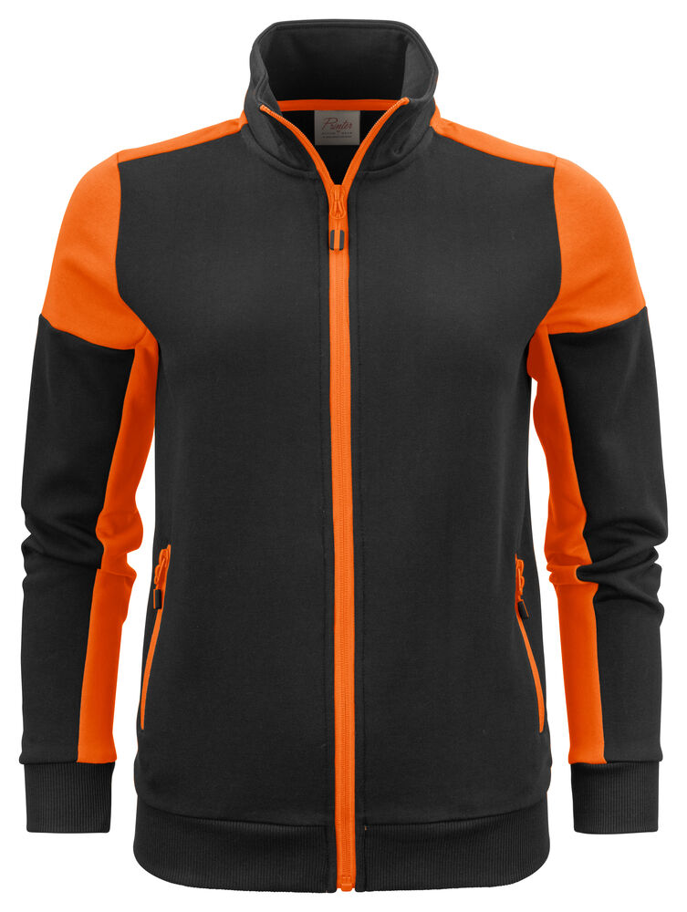 Prime Sweater Volledige Rits Dames Zwart/Oranje
