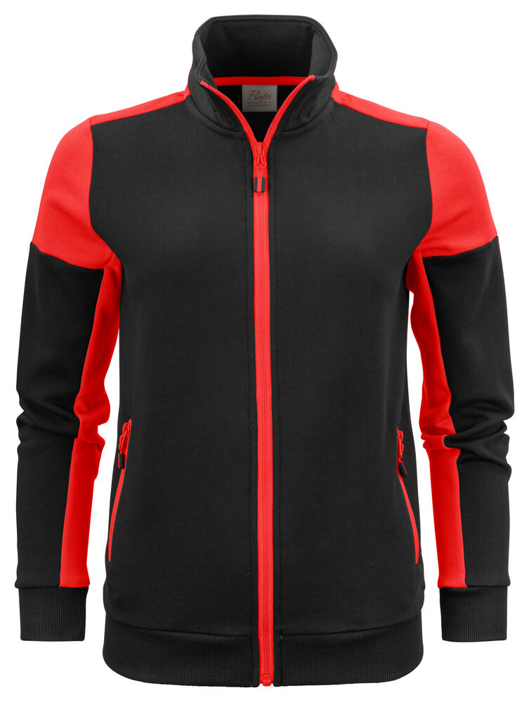 Prime Sweater Volledige Rits Dames Zwart/Rood