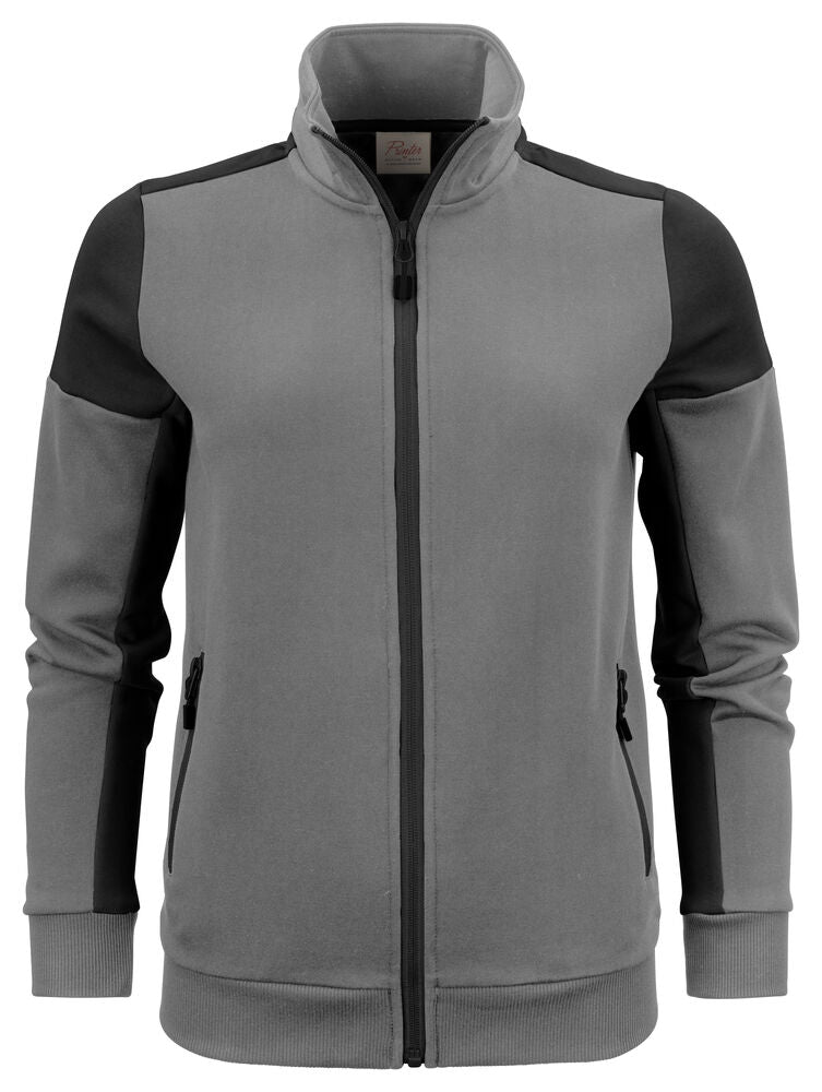 Prime Sweater Volledige Rits Dames Staalgrijs/Zwart