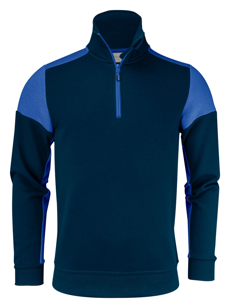 Prime Sweater Halve Rits Unisex Marine/Kobalt
