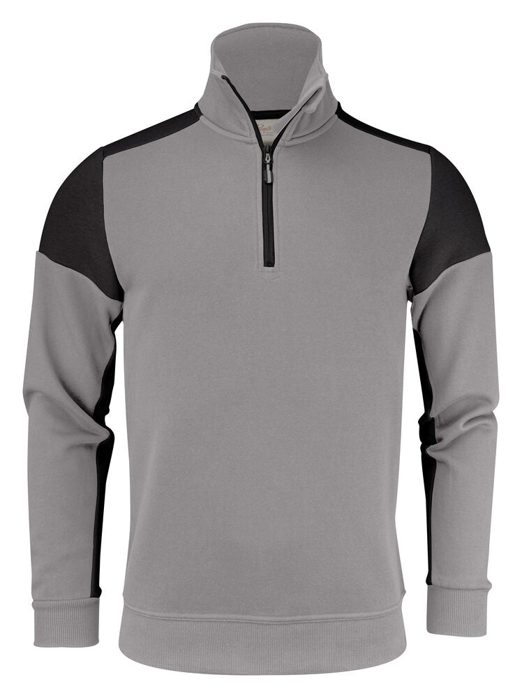 Prime Sweater Halve Rits Unisex Staalgrijs/Zwart