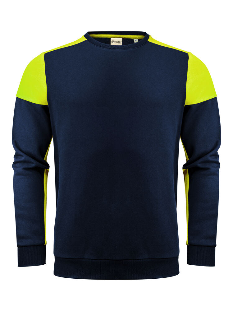 Prime Crewneck Sweater Unisex Marine/Neongeel
