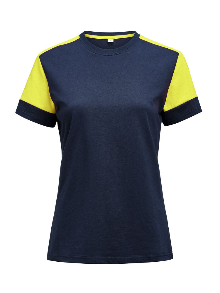 Prime T-Shirt Dames Marine/Neongeel