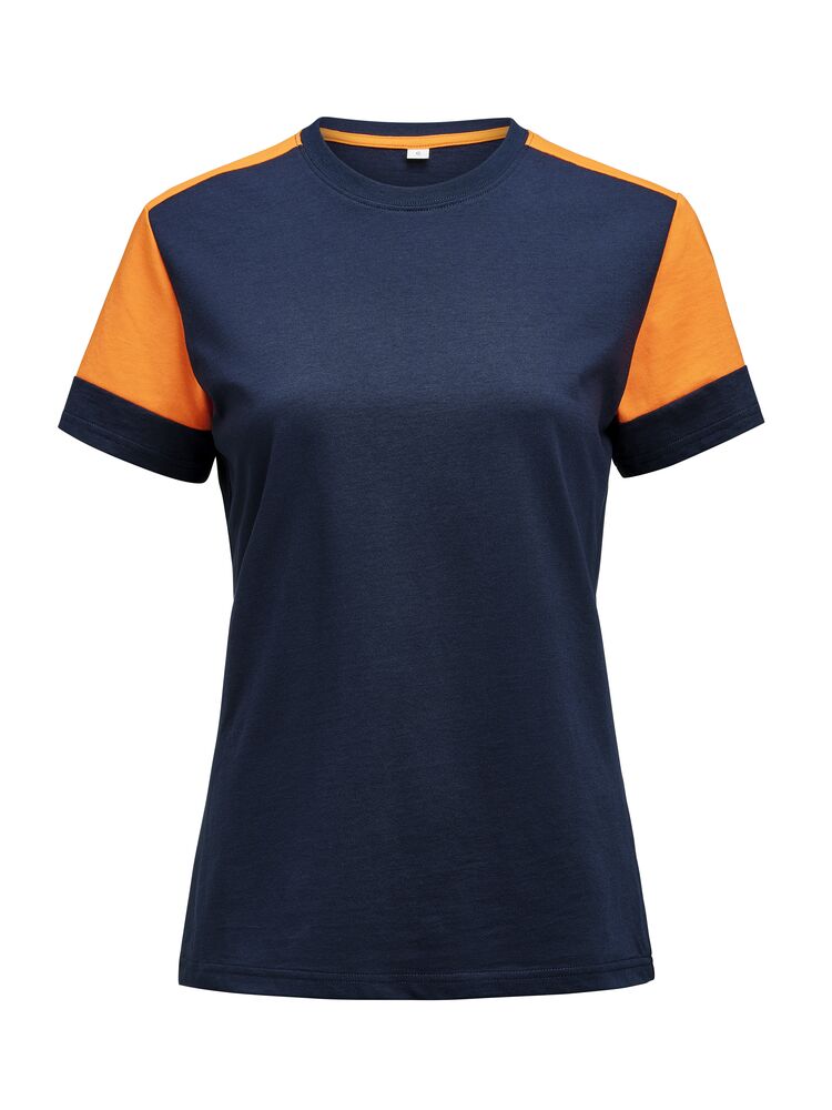 Prime T-Shirt Dames Marine/Neonoranje