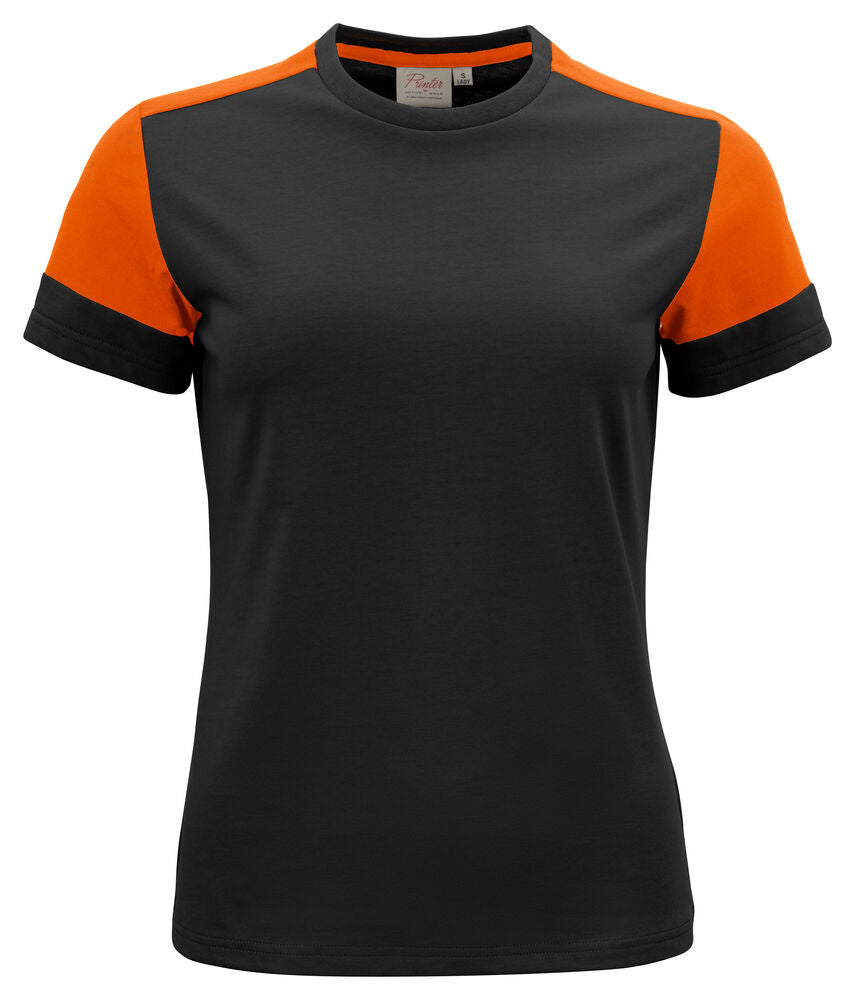 Prime T-Shirt Dames Zwart/Oranje