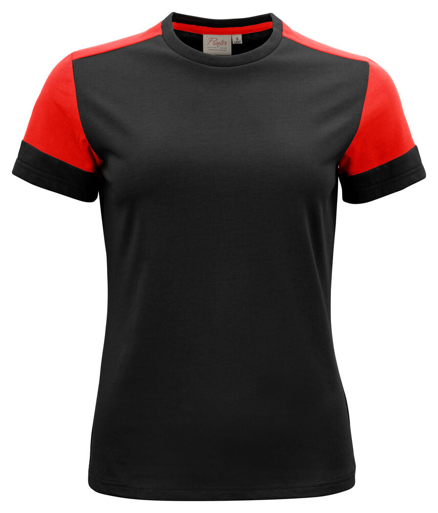 Prime T-Shirt Dames Zwart/Rood