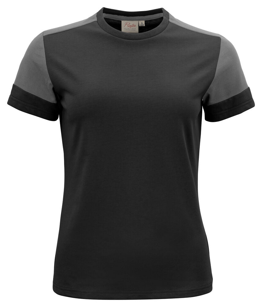 Prime T-Shirt Dames Zwart/Staalgrijs