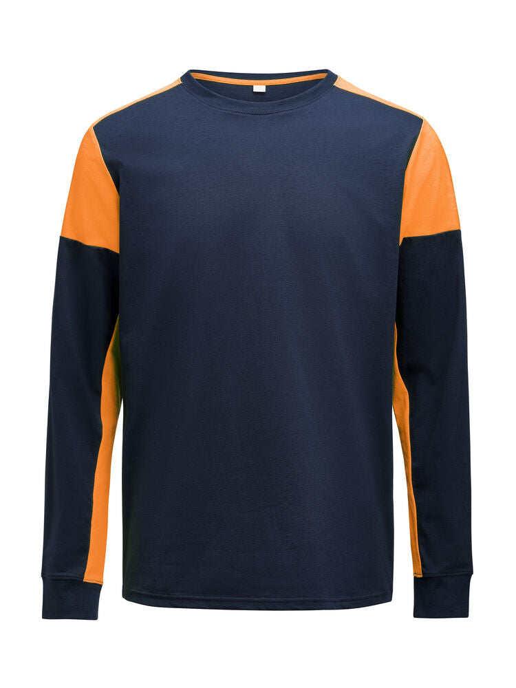 Prime T-shirt Long Sleeve T-shirt Heren Marine/Neonoranje