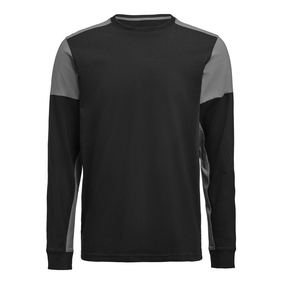 Prime T-shirt Long Sleeve T-shirt Heren Zwart/Staalgrijs