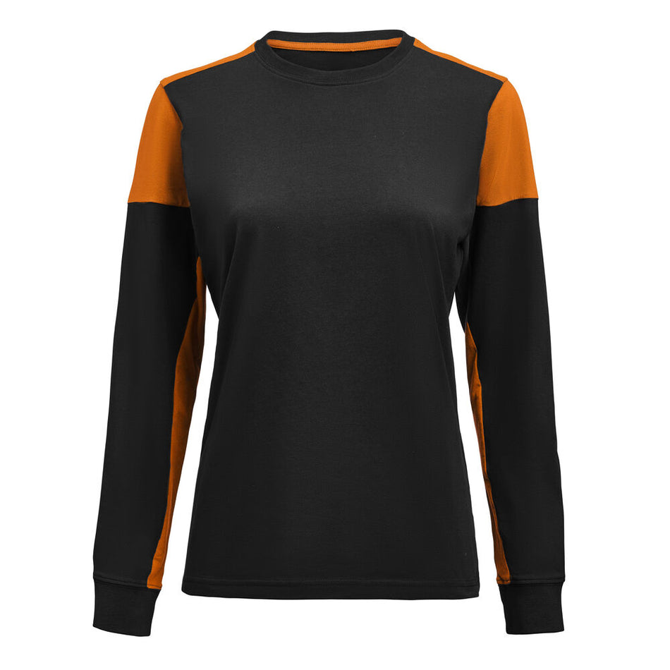 Prime T-shirt Long Sleeve T-shirt Dames Zwart/Oranje
