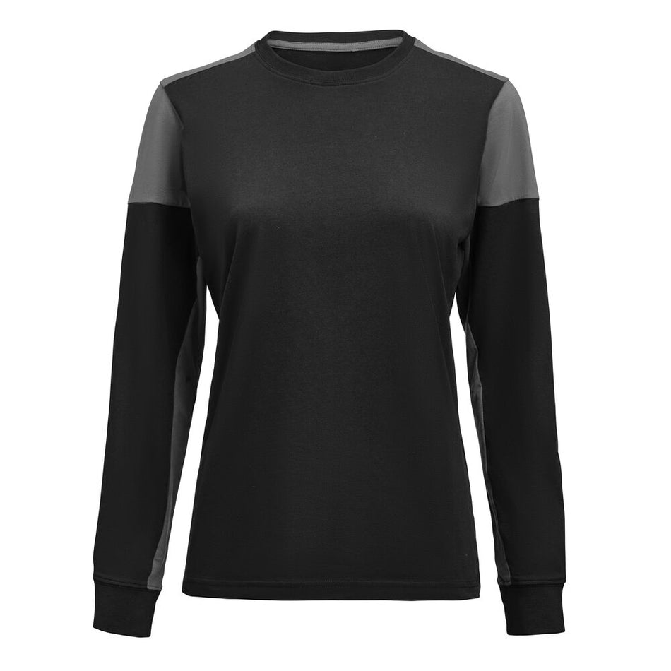 Prime T-shirt Long Sleeve T-shirt Dames Zwart/Staalgrijs