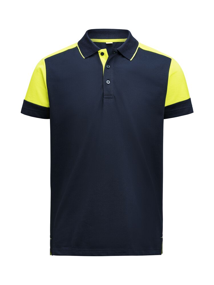 Prime Polo Heren Marine/Neongeel