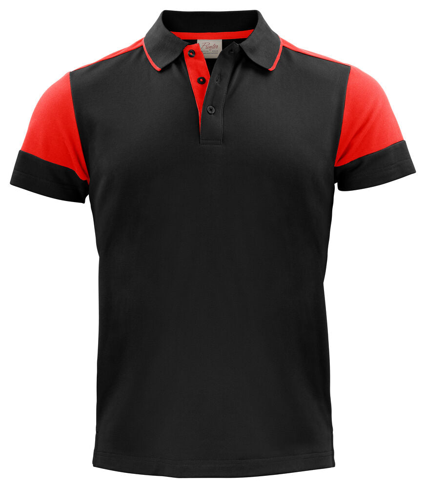 Prime Polo Heren Zwart/Rood