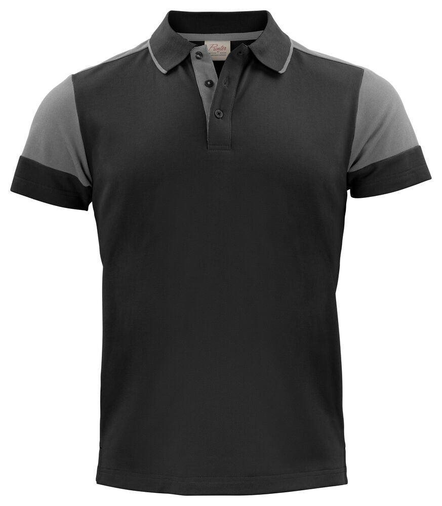 Prime Polo Heren Zwart/Staalgrijs