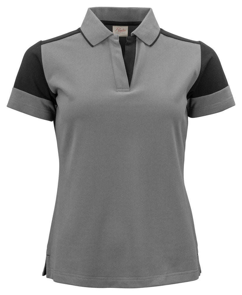 Prime Polo Dames Staalgrijs/Zwart