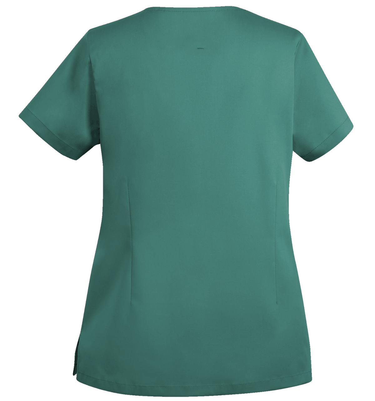 De Berkel MILO petrolgroene unisex hes met korte mouwen en subtiele naden, ideaal voor professioneel gebruik.