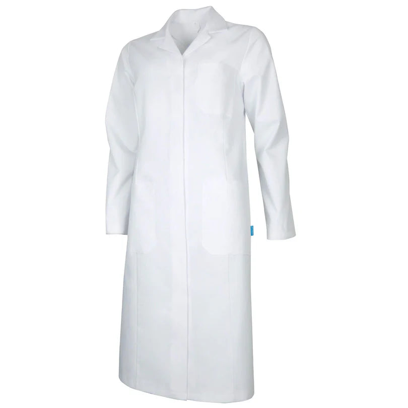 Witte De Berkel BRENDA damesjas met reverskraag en lange mouwen, voorzakken, polyester, knoopsluiting.