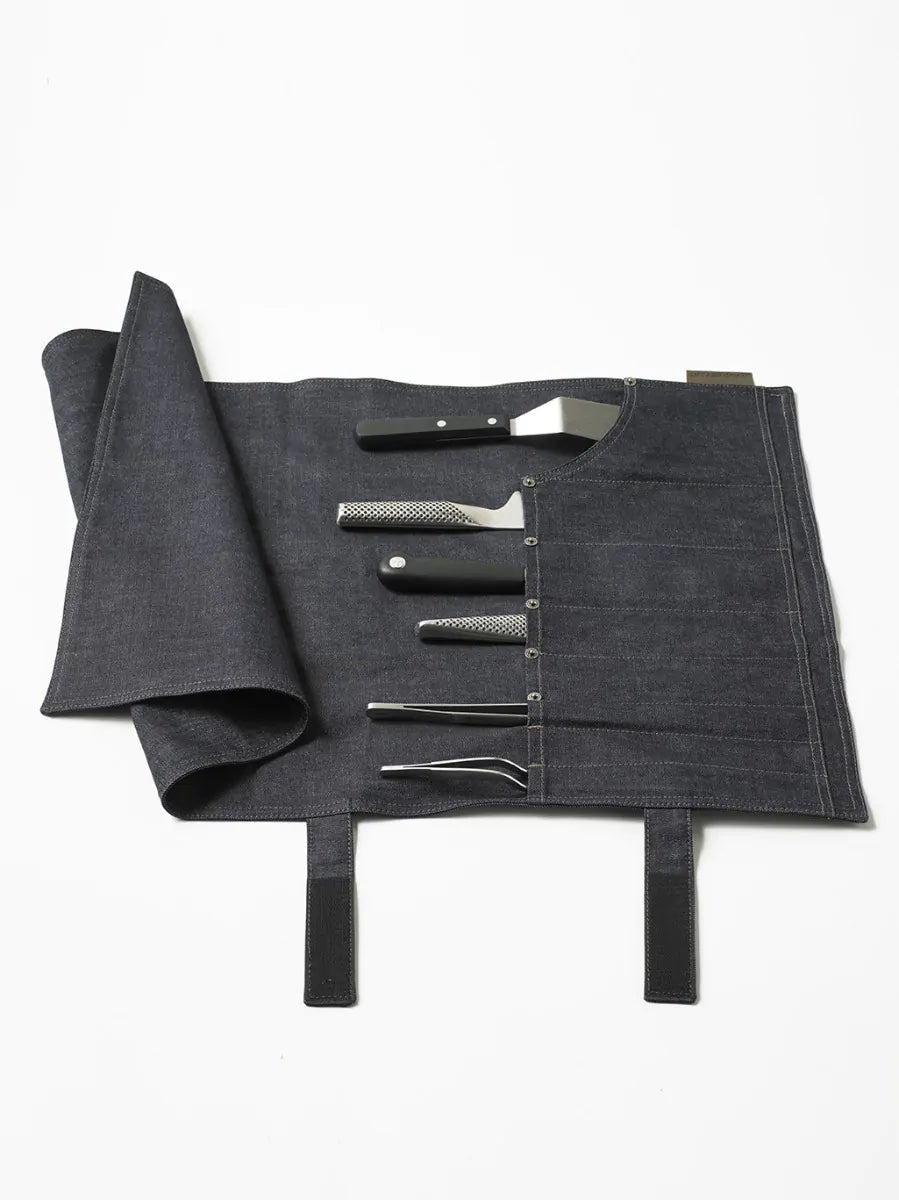 Chaud Devant Foedraal Knife Roll Blue Denim