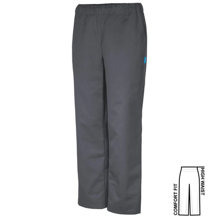 Antraciet De Berkel FONS unisex comfortbroek met elastische tailleband en rechte pijpen.