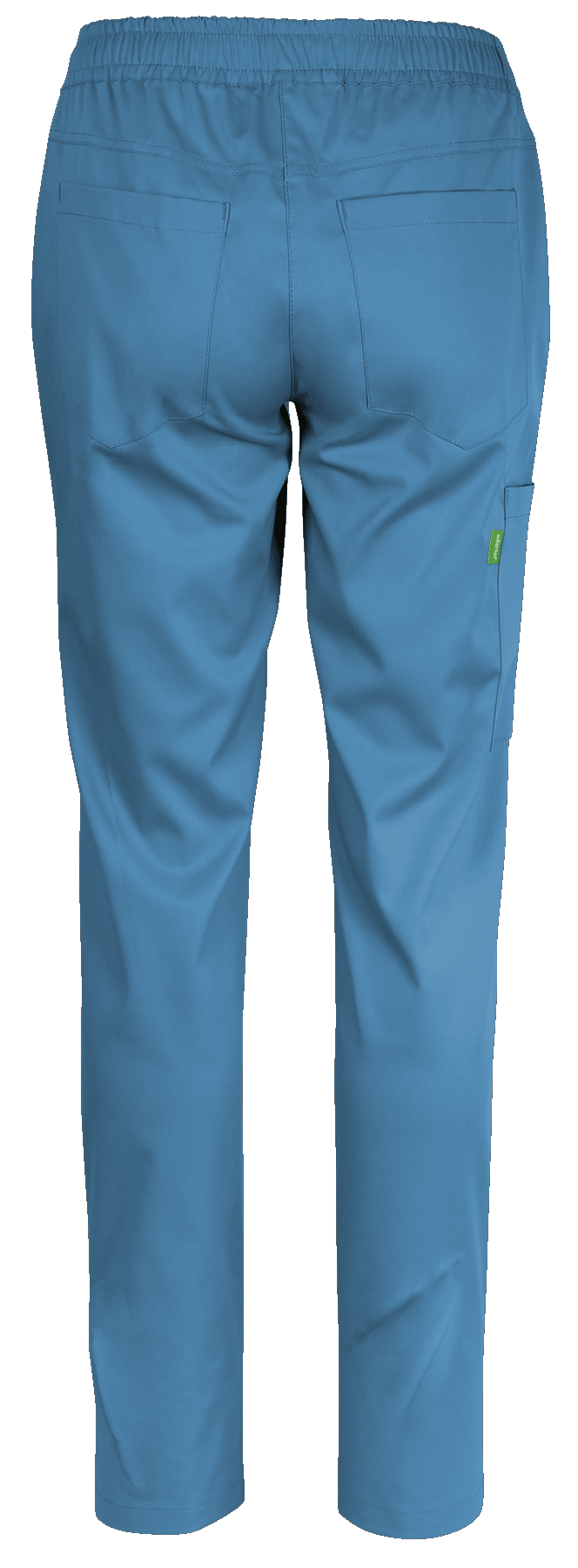 Lichtblauwe De Berkel LYNN damesbroek met elastische tailleband, twee achterzakken en een zijzak, casual stijl.