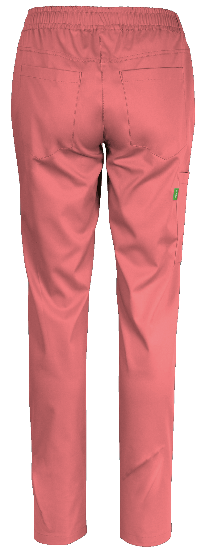 De Berkel LYNN dames casual broek in koraal, met elastische tailleband, achterzakken en zijzakje, zachte stof.