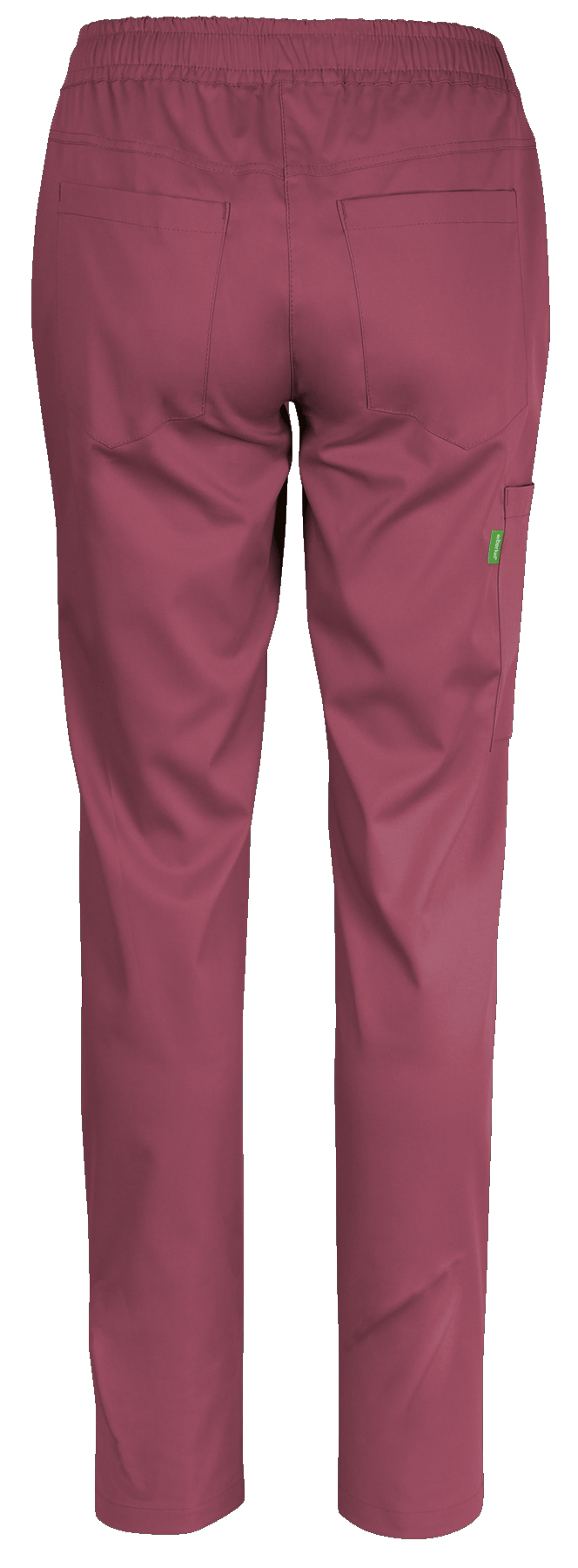 De Berkel LYNN dames casual broek berry met elastische taille, achterzakken en zijzak van katoenmix.