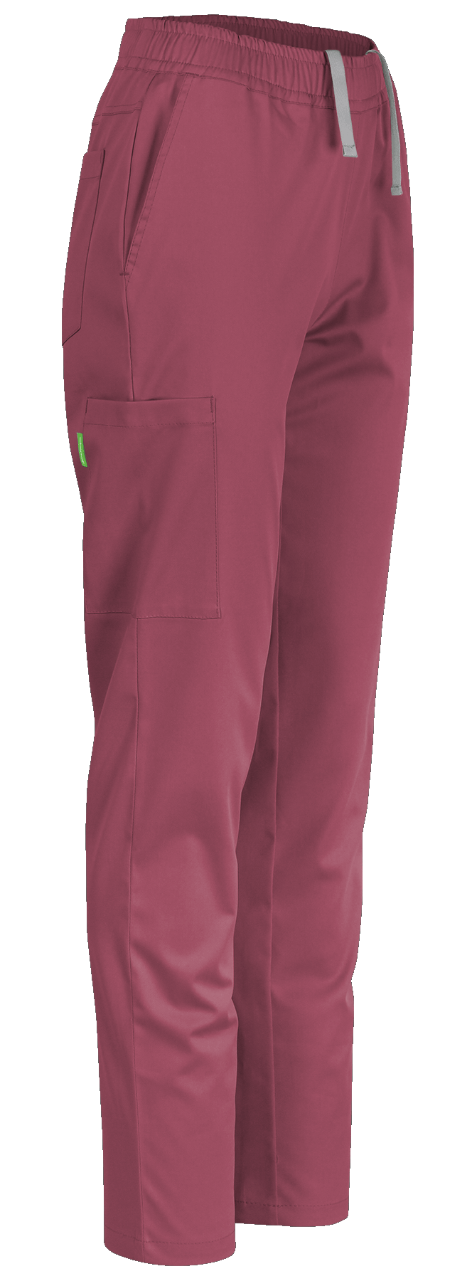 De Berkel LYNN dames casual broek berry, elastische tailleband, grijze trekkoord, zij- en cargozak, soepele stof