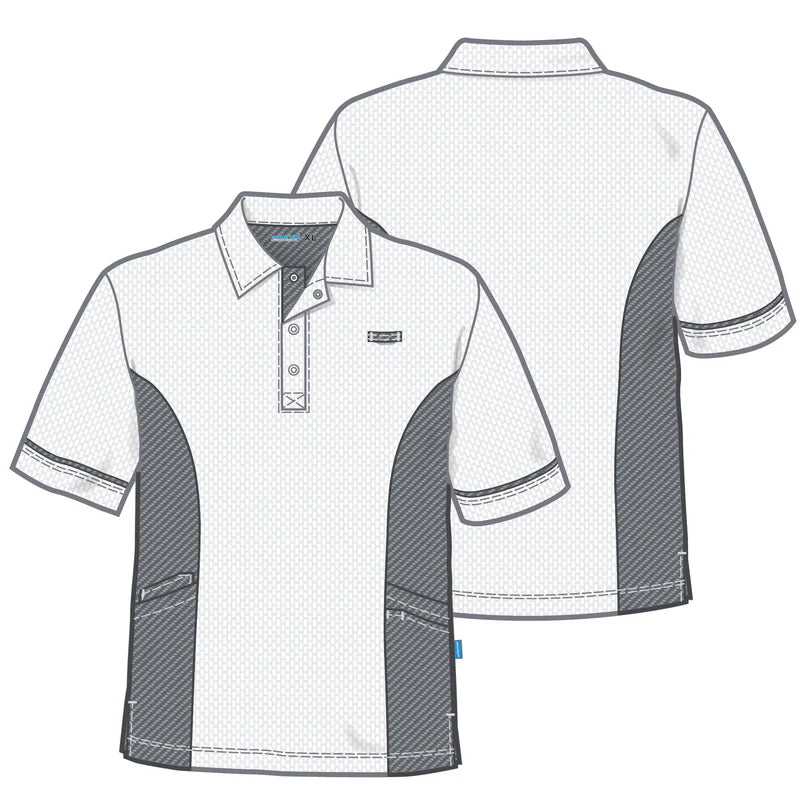 De Berkel TACO unisex polo turquoise/denim met korte mouwen, contrasterende zijkanten en borstzakje.