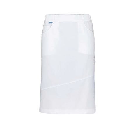 Witte De Berkel NENA rok met steekzakken, rechte lijnen en gladde textuur.