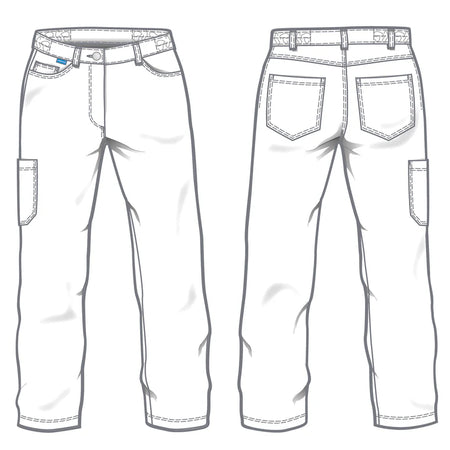 Witte De Berkel TOOSKE damesbroek met zijzak en achterzakken, comfortabele pasvorm, ideale werkbroek.