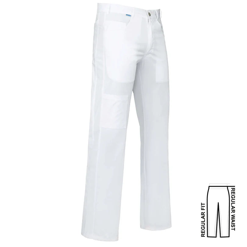 De Berkel MAX herenbroek wit met voorzakken, regular fit en regular waist, gemaakt van stevig materiaal.