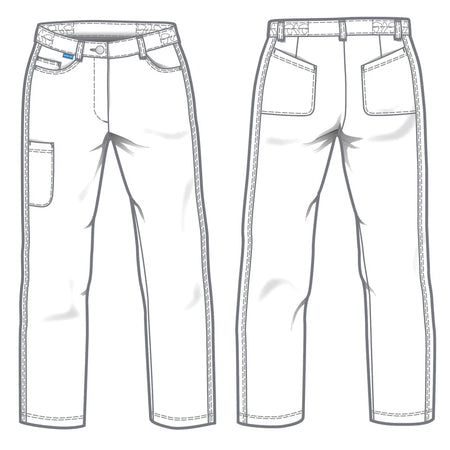 Witte De Berkel MILLY damesbroek met zij- en achterzakken, stevige tailleband en stiksels.