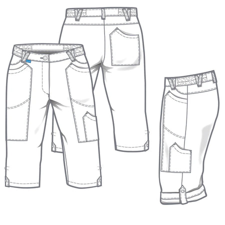 Witte De Berkel NORA damesbroek met achterzak en dubbele voorzakken, ontworpen voor professioneel gebruik.