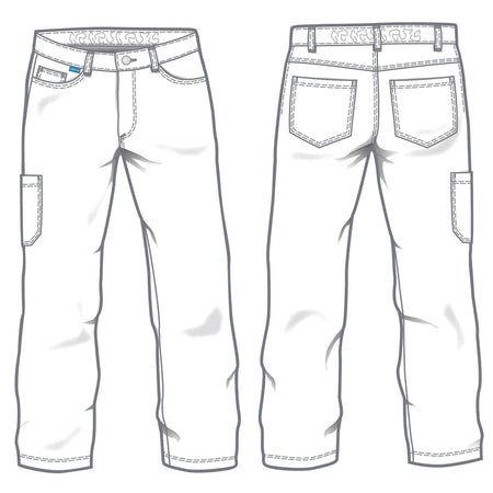 Zwarte De Berkel THEO herenbroek met cargozakken, knoopsluiting en riemlussen, comfortabele pasvorm.